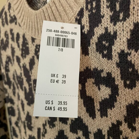 Girls Crew Sweater - Leopard Print - Picture 3 of 4